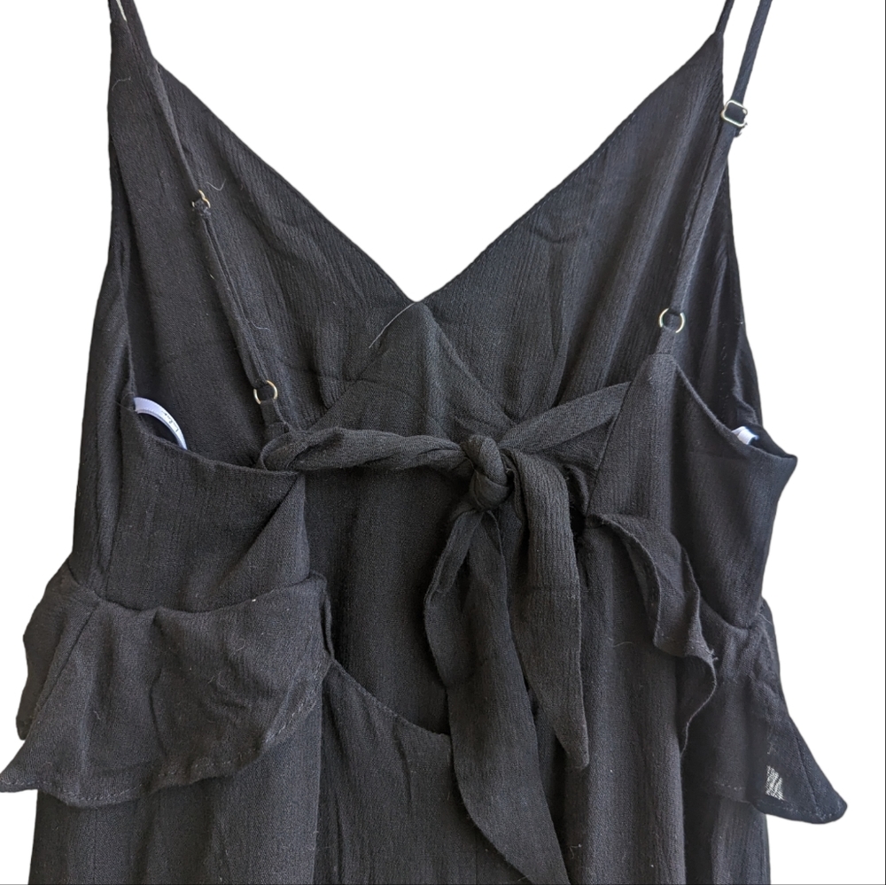 Lulu's Black Ruffle Midi Dress - Picture 10 of 10